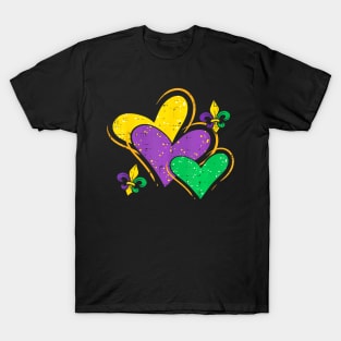 Mardi Gras Hearts Cute Outfit Women Girls Kids Toddler T-Shirt